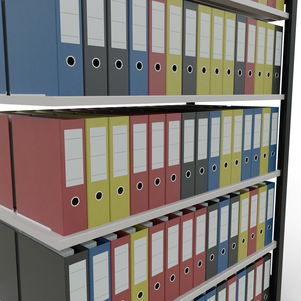 Número de imagen del producto 3: Estantería para archivos SCHULTE, módulo adicional, bilateral, sin topes intermedios, carga por estante de 150 kg, negra, Al x An x P: 2.000 x 1.300 x 600 mm