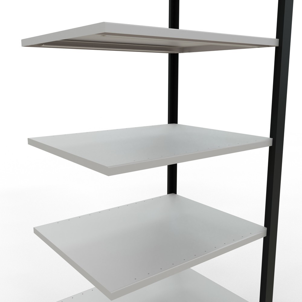 Número de imagen del producto 4: estantería para archivo SCHULTE módulo adicional, doble cara, sin topes centrales, carga por estante 150 kg, negro, alto H x An x F 2.300 x 750 x 600 mm