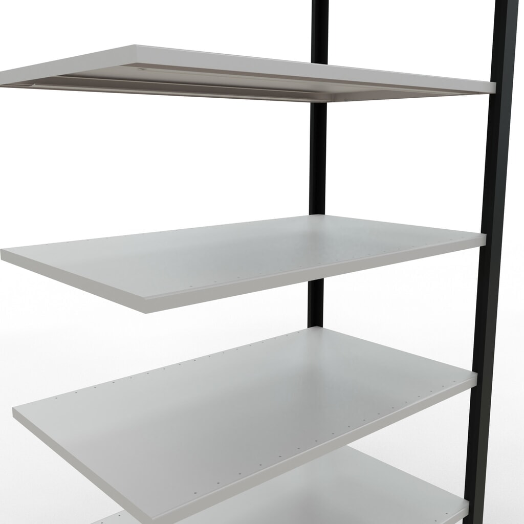 Estantería para archivos SCHULTE, módulo adicional, bilateral, sin topes intermedios, carga por estante de 150 kg, negra, Al x An x P: 2.300 x 1.000 x 600 mm Número de imagen del producto 4: Estantería para archivos SCHULTE, módulo adicional, bilateral, sin topes intermedios, carga por estante de 150 kg, negra, Al x An x P: 2.300 x 1.000 x 600 mm