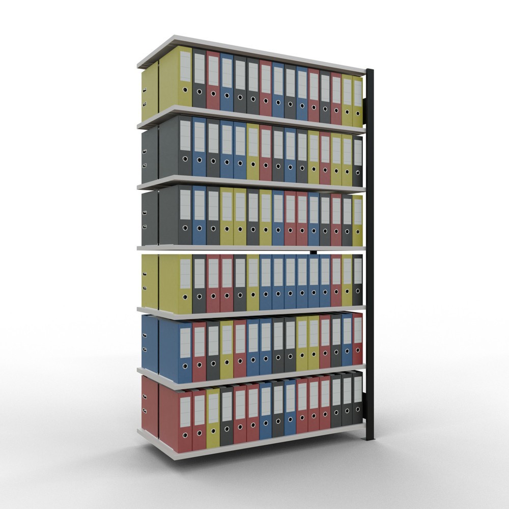 Número de imagen del producto 2: Estantería para archivos SCHULTE, módulo adicional, bilateral, sin topes intermedios, carga por estante de 150 kg, negra, Al x An x P: 2.300 x 1.300 x 600 mm