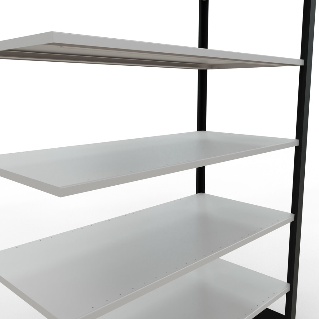 Número de imagen del producto 4: Estantería para archivos SCHULTE, módulo adicional, bilateral, sin topes intermedios, carga por estante de 150 kg, negra, Al x An x P: 2.300 x 1.300 x 600 mm