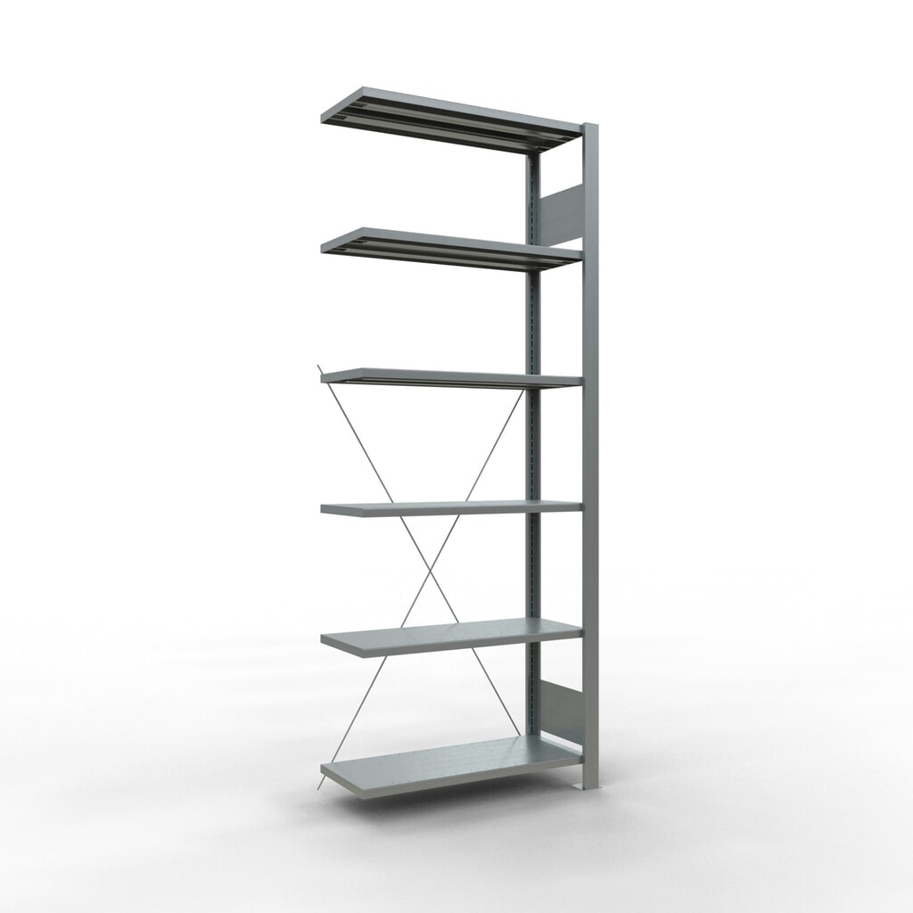 Imagen del producto: Estantería para archivos SCHULTE, módulo adicional, unilateral, sin topes finales, carga por estante de 85 kg, Al x An x P: 2.000 x 750 x 300 mm