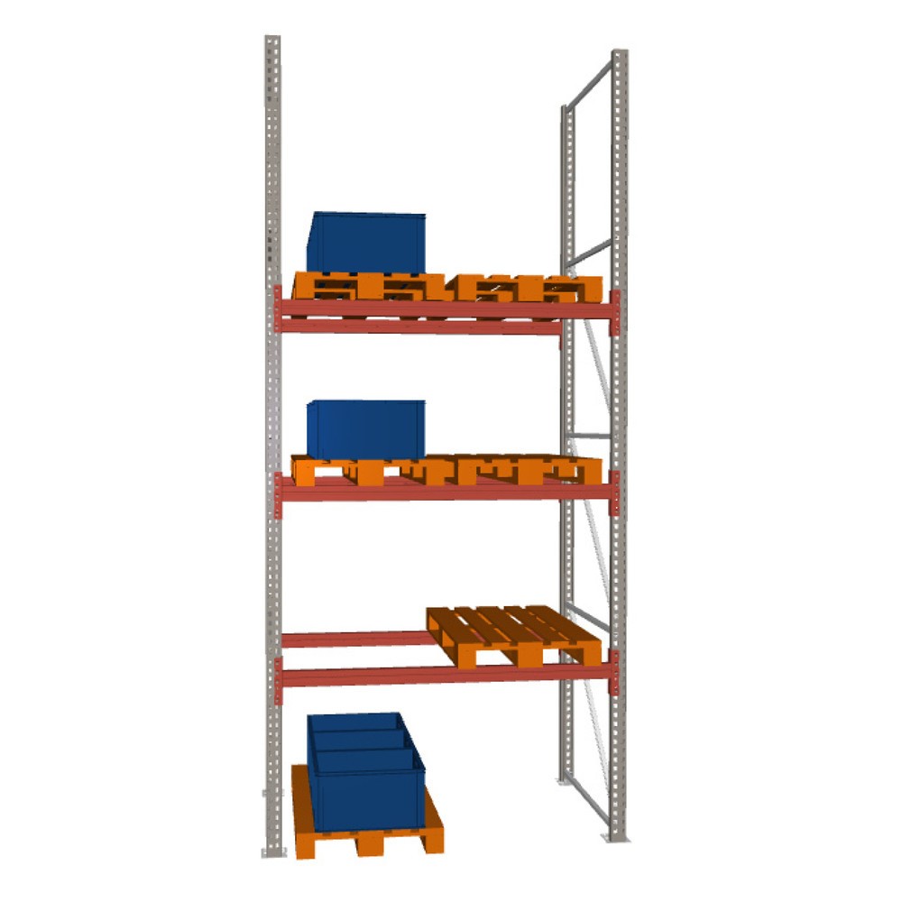 Imagen del producto: Estantería de paletización META MULTIPAL, módulo inicial, carga por estante 6.660 kg, H x An x Fo 4.400 x 1.825 x 1.100 mm