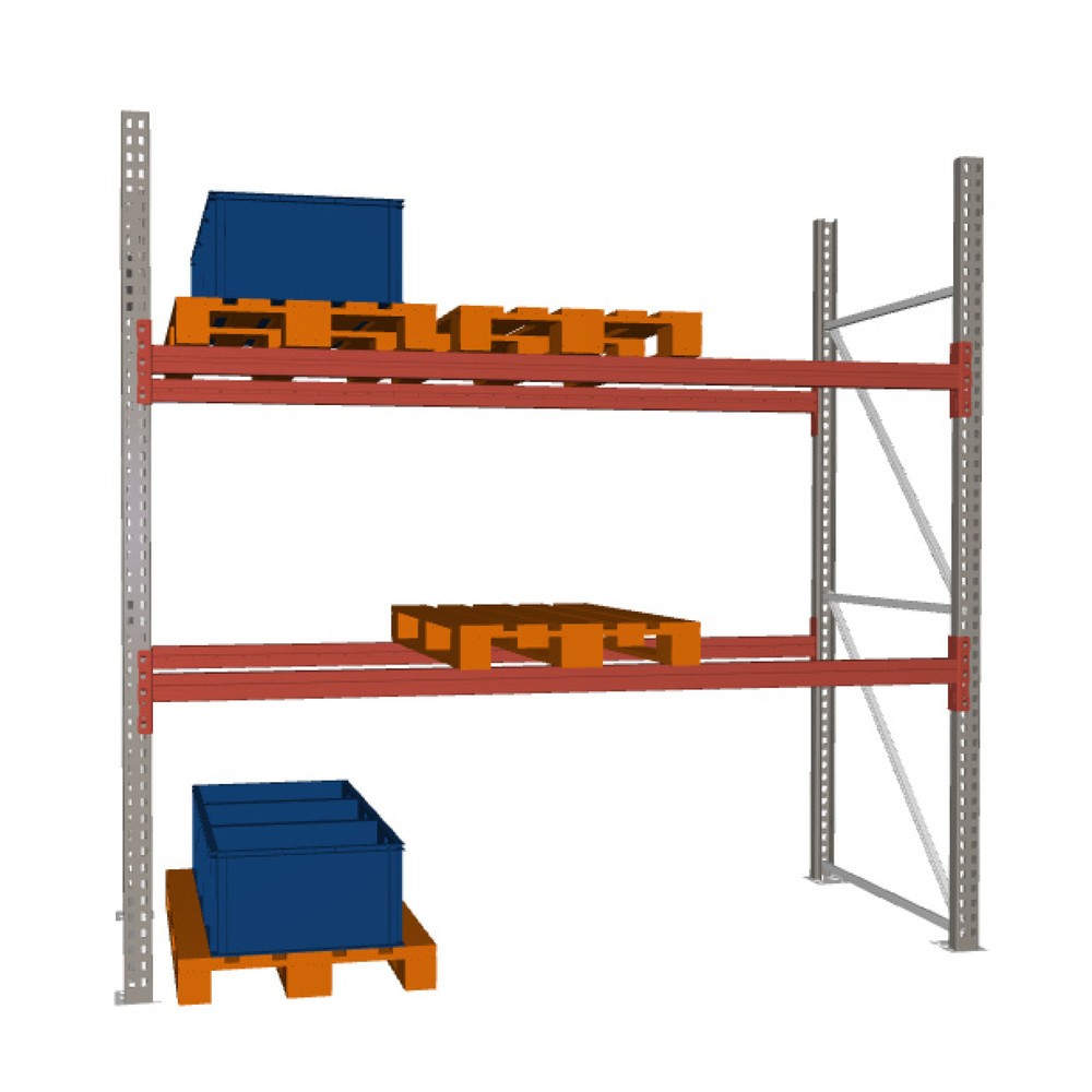 Imagen del producto: Estantería de paletización META MULTIPAL, módulo inicial, carga por estante 2.960 kg, H x An x Fo 2.700 x 2.700 x 1.100 mm