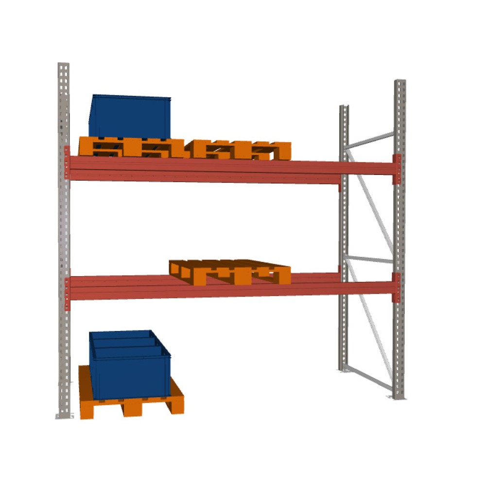 Imagen del producto: Estantería de paletización META MULTIPAL, módulo inicial, carga por estante 4.700 kg, H x An x Fo 2.700 x 2.700 x 1.100 mm