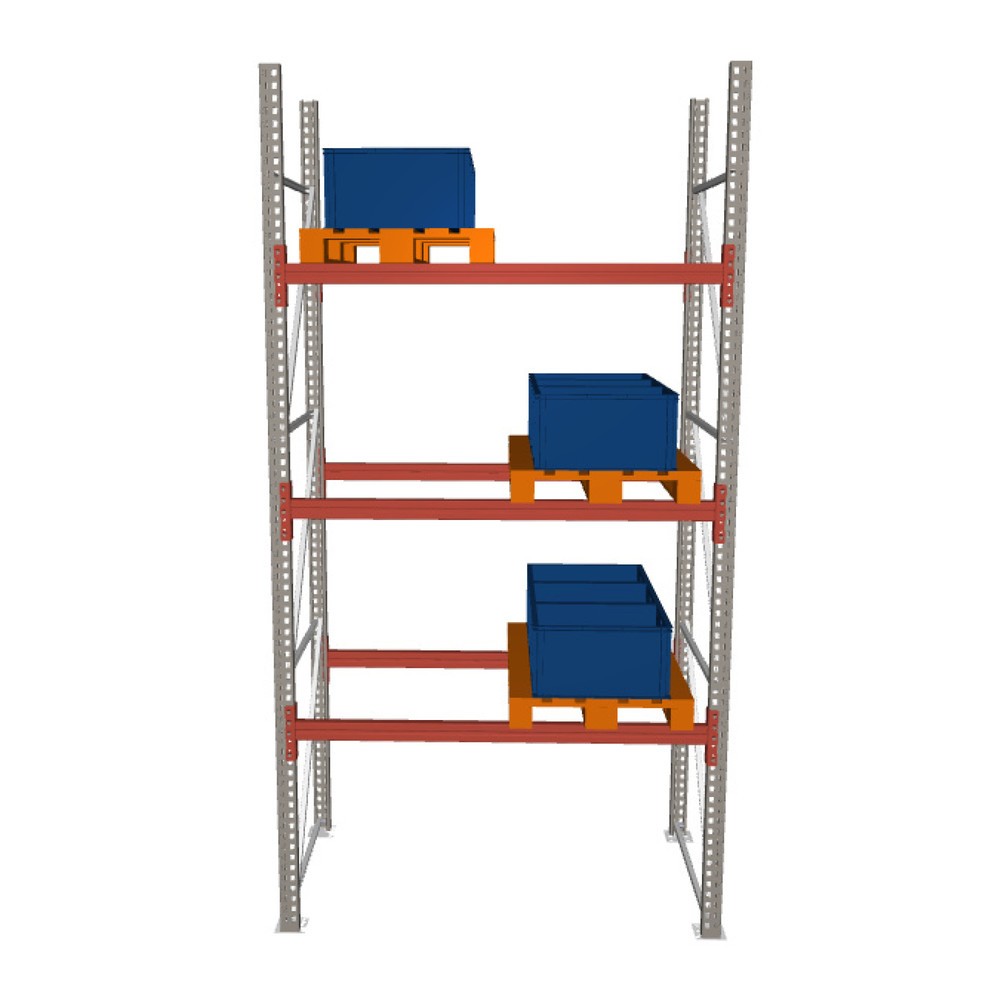 Imagen del producto: Estantería de paletización META MULTIPAL, módulo inicial, carga por estante 6.660 kg, H x An x Fo 3.800 x 1.825 x 1.100 mm