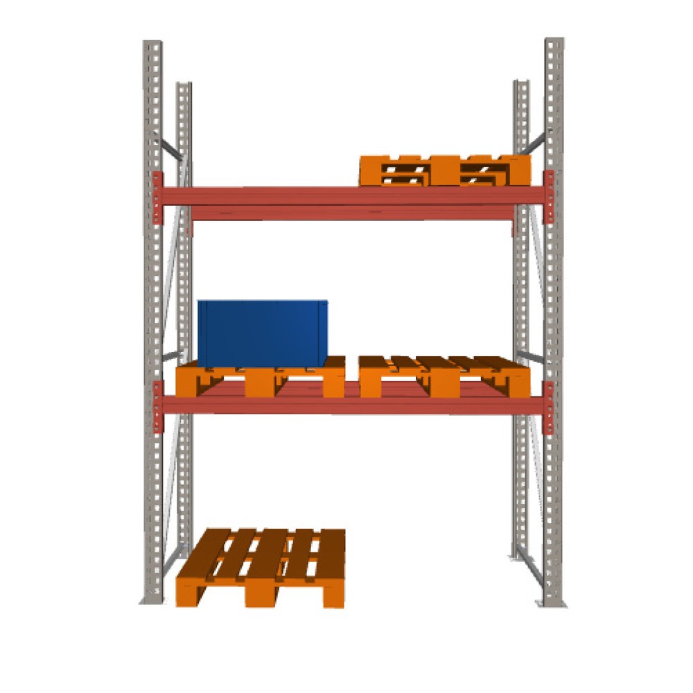 Número de imagen del producto 1: Estantería de paletización META MULTIPAL, módulo inicial, carga por estante 4.420 kg, H x An x Fo 2.700 x 1.825 x 1.100 mm