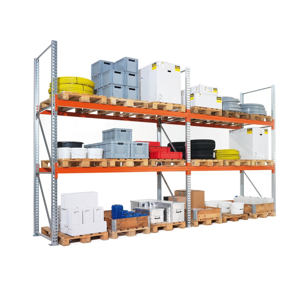 Número de imagen del producto 2: Estantería de paletización META MULTIPAL, módulo inicial, carga por estante 4.700 kg, H x An x Fo 2.700 x 2.700 x 1.100 mm