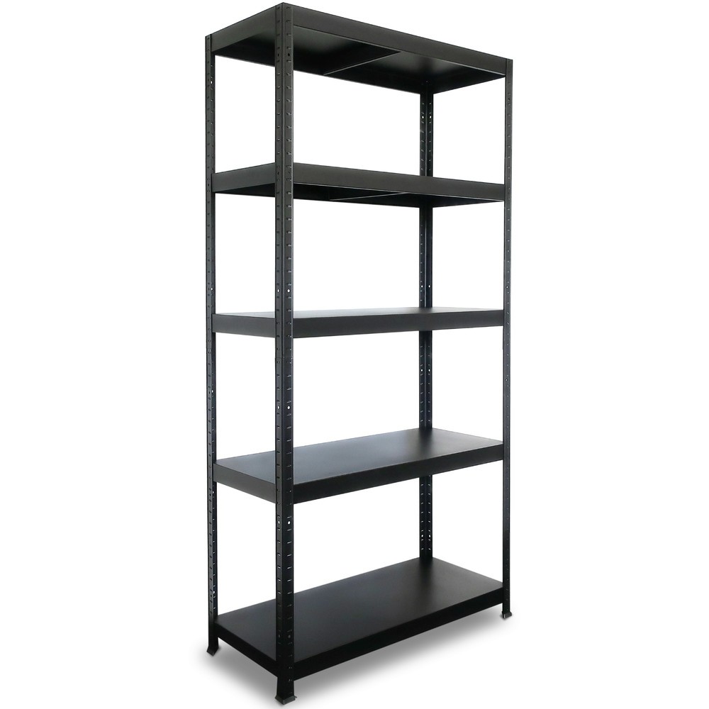 Imagen del producto: Estantería de cargas pequeñas HEMMDAL negra, carga por estante 130 kg, HxAxF 1.800 x 900 x 400 mm