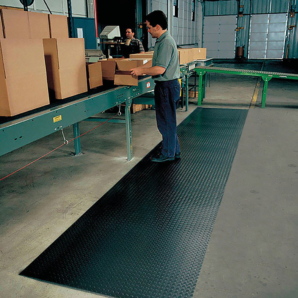 Número de imagen del producto 2: Esterilla antifatiga, 2 capas, PVC/PU, metro lineal x 910mm, negro