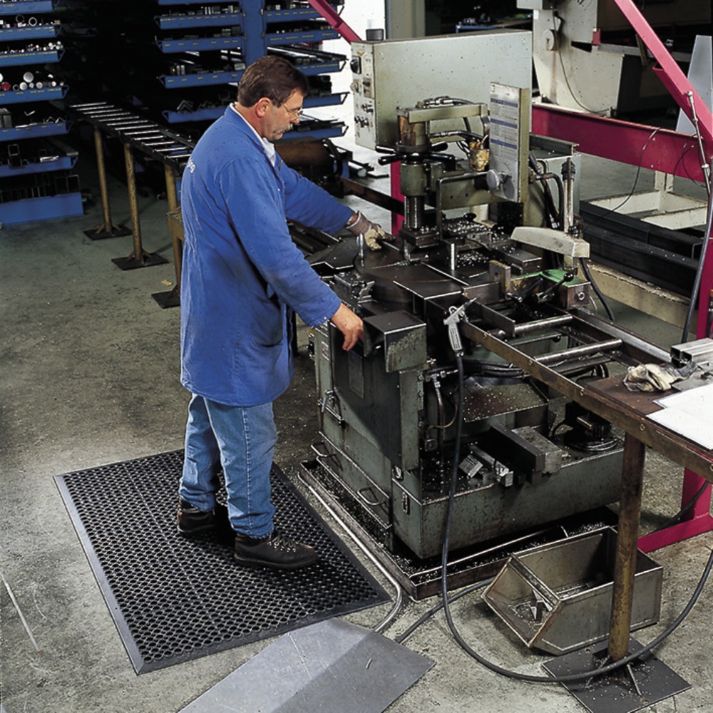 Número de imagen del producto 5: Esterilla para puesto de trabajo de áreas húmedas o secas, orificios de drenaje, An x Fo 910 x 1.520 mm