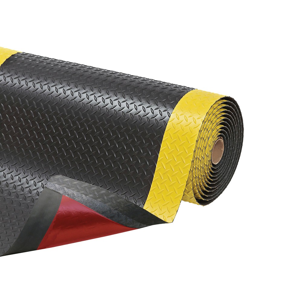 Número de imagen del producto 3: Alfombrilla antifatiga para industria y artesanía, metro lineal x 910 mm, negro/amarillo
