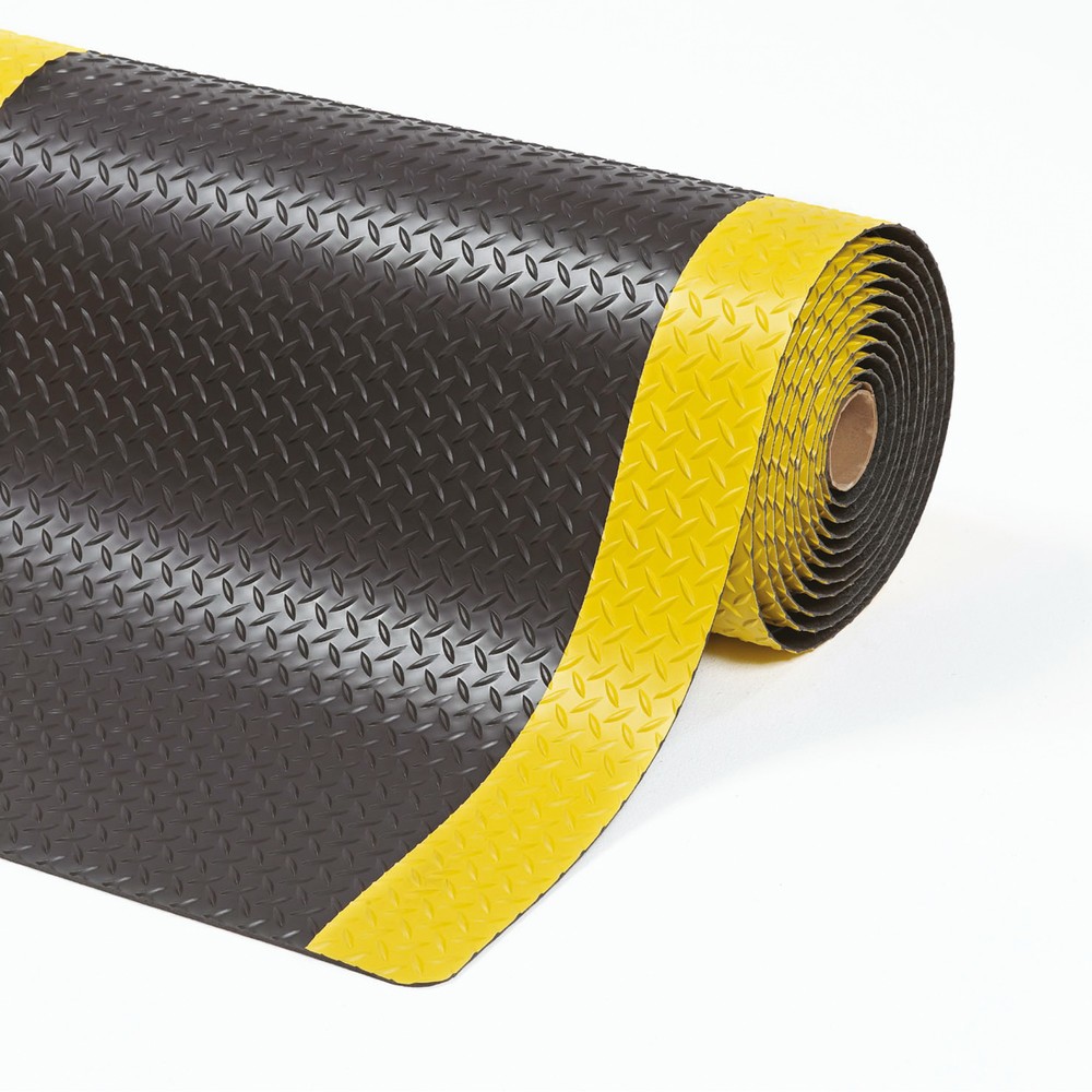 Número de imagen del producto 1: Alfombrilla antifatiga para cargas pesadas, antideslizante, metro lineal x 1.520 mm, negro/amarillo