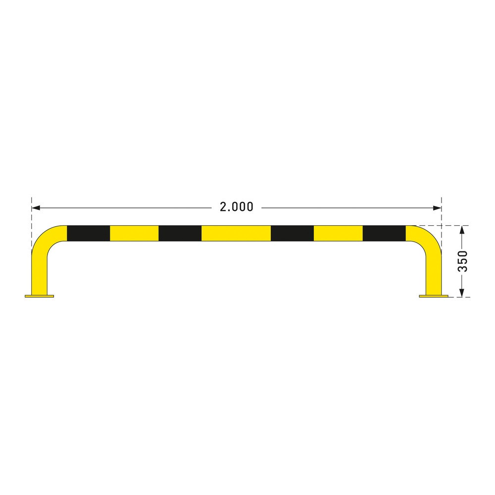 Número de imagen del producto 2: Estribo de protección antichoques, aplicación exterior, Ø 76 mm, Al x An 350 x 2.000 mm