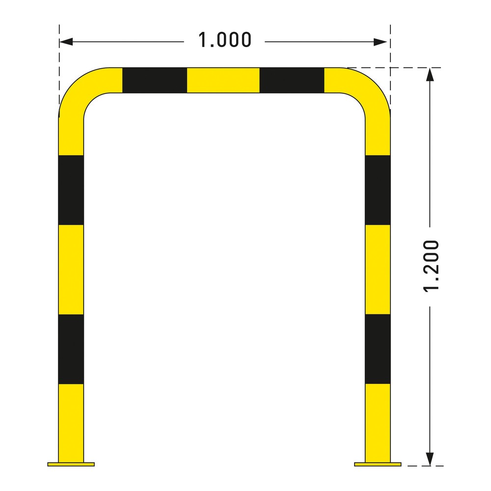 Número de imagen del producto 3: Estribo de protección antichoques, aplicación interior, Ø 76 mm, Al x An 1.200 x 1.000 mm