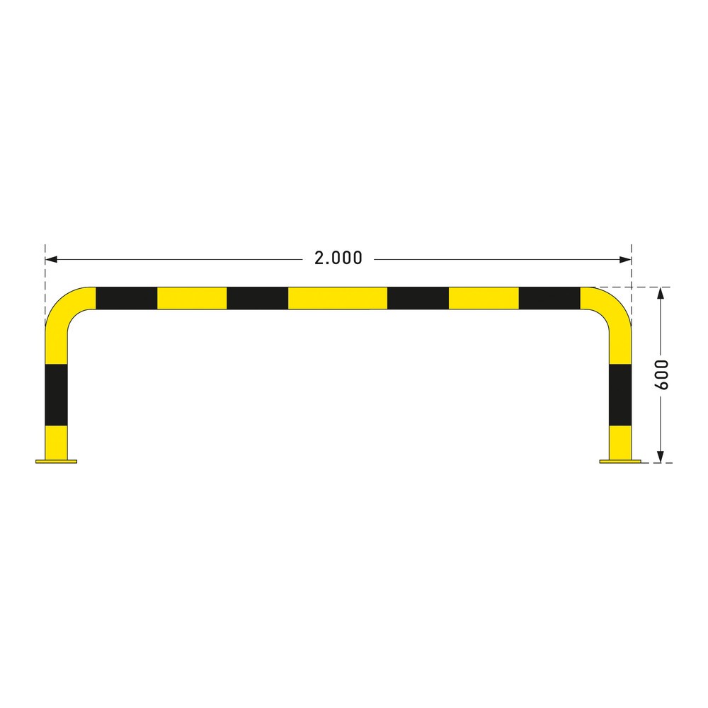 Número de imagen del producto 2: Estribo de protección antichoques, aplicación exterior, Ø 76 mm, Al x An 600 x 2.000 mm
