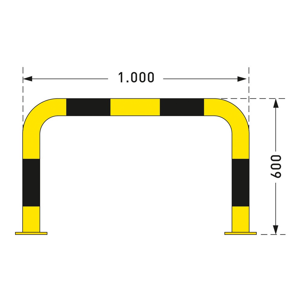 Número de imagen del producto 3: Estribo de protección antichoques, aplicación interior, Ø 76 mm, Al x An 600 x 1.000 mm