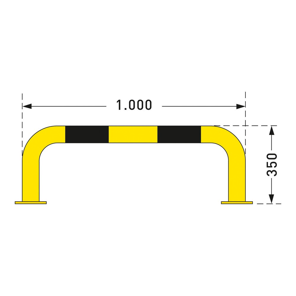 Número de imagen del producto 2: Estribo de protección antichoques, aplicación interior, Ø 76 mm, Al x An 350 x 1.000 mm