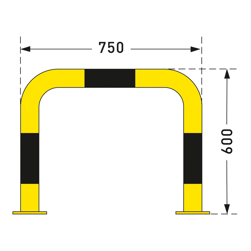 Número de imagen del producto 2: Estribo de protección antichoques, aplicación interior, Ø 76 mm, Al x An 600 x 750 mm
