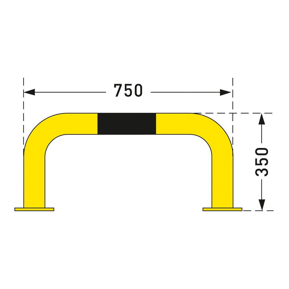 Número de imagen del producto 3: Estribo de protección antichoques, aplicación interior, Ø 76 mm, Al x An 350 x 750 mm