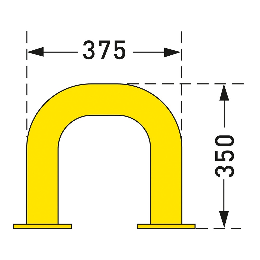 Número de imagen del producto 2: Estribo de protección antichoques, aplicación interior, Ø 76 mm, Al x An 350 x 375 mm
