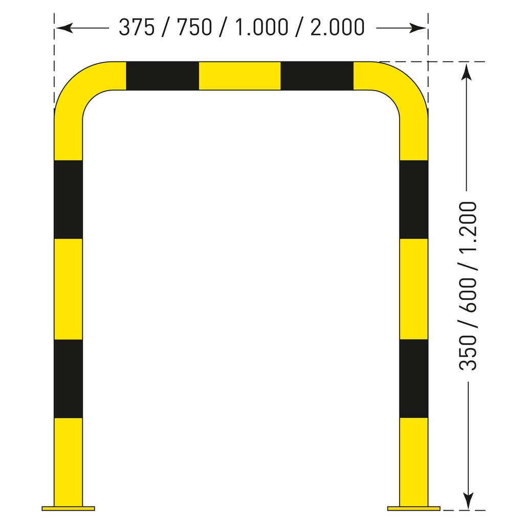 Estribo de protección antichoques, aplicación interior, Ø 76 mm, Al x An 350 x 375 mm Número de imagen del producto 3: Estribo de protección antichoques, aplicación interior, Ø 76 mm, Al x An 350 x 375 mm