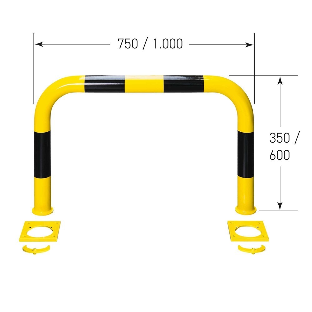 Número de imagen del producto 7: Estribo de protección antichoques para anclar con tacos Al x An 600 x 1.000 mm