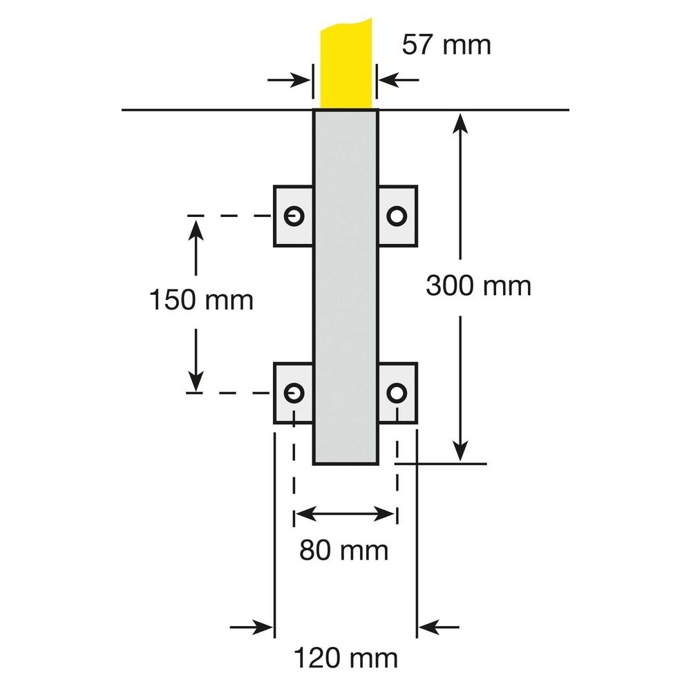 Número de imagen del producto 4: Estribo de protección, aplicación exterior, fijación lateral extraíble, H x A 1.300 x 1.500 mm