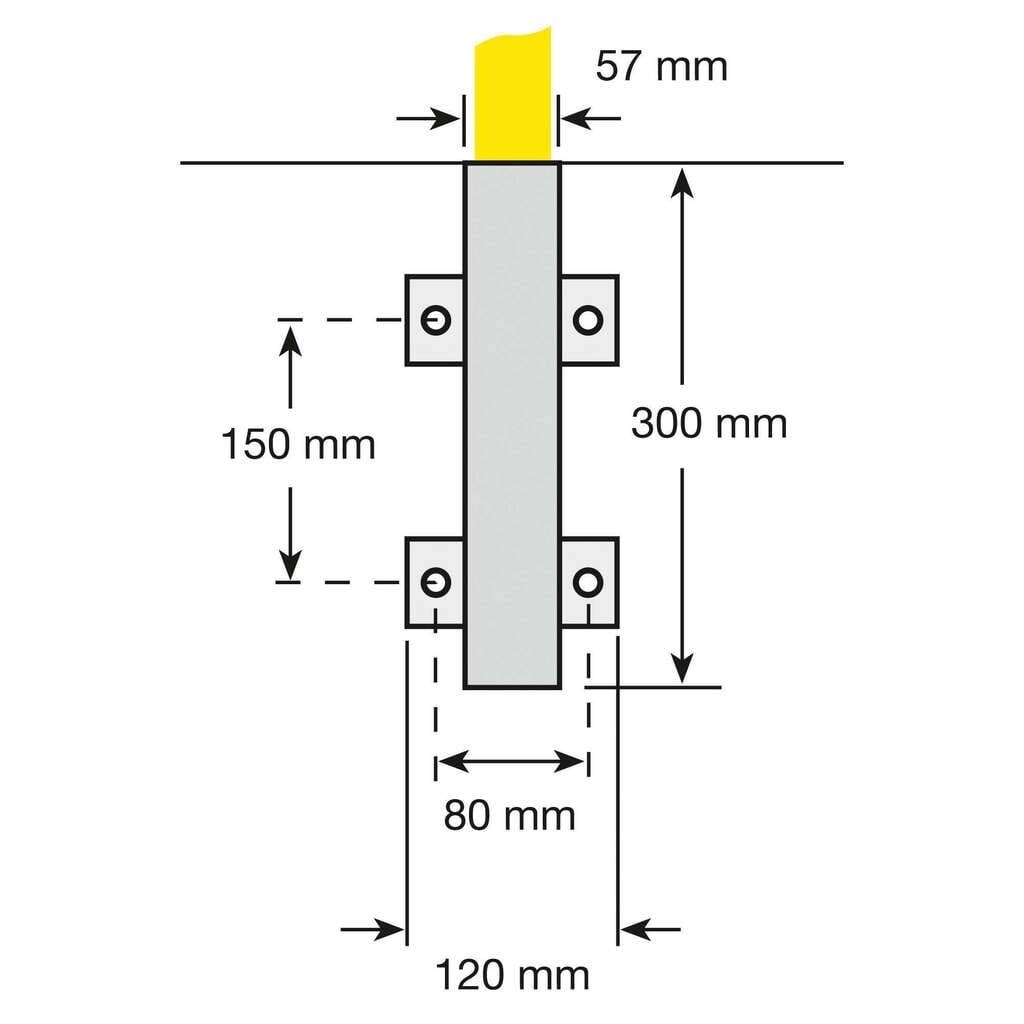 Número de imagen del producto 4: Estribo de protección, aplicación exterior, fijación lateral extraíble, H x A 1.300 x 1.000 mm