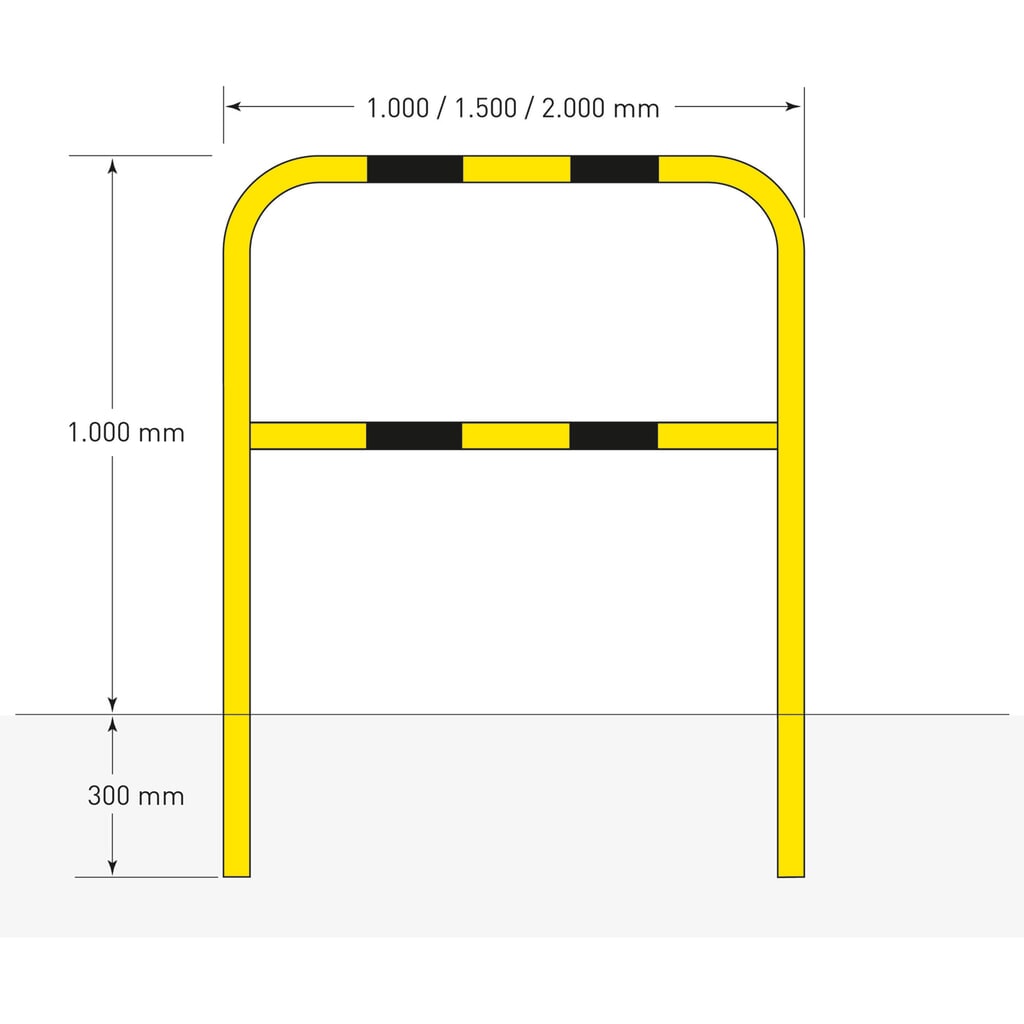 Estribo de protección, aplicación exterior, fijación lateral extraíble, H x A 1.300 x 1.000 mm Número de imagen del producto 6: Estribo de protección, aplicación exterior, fijación lateral extraíble, H x A 1.300 x 1.000 mm