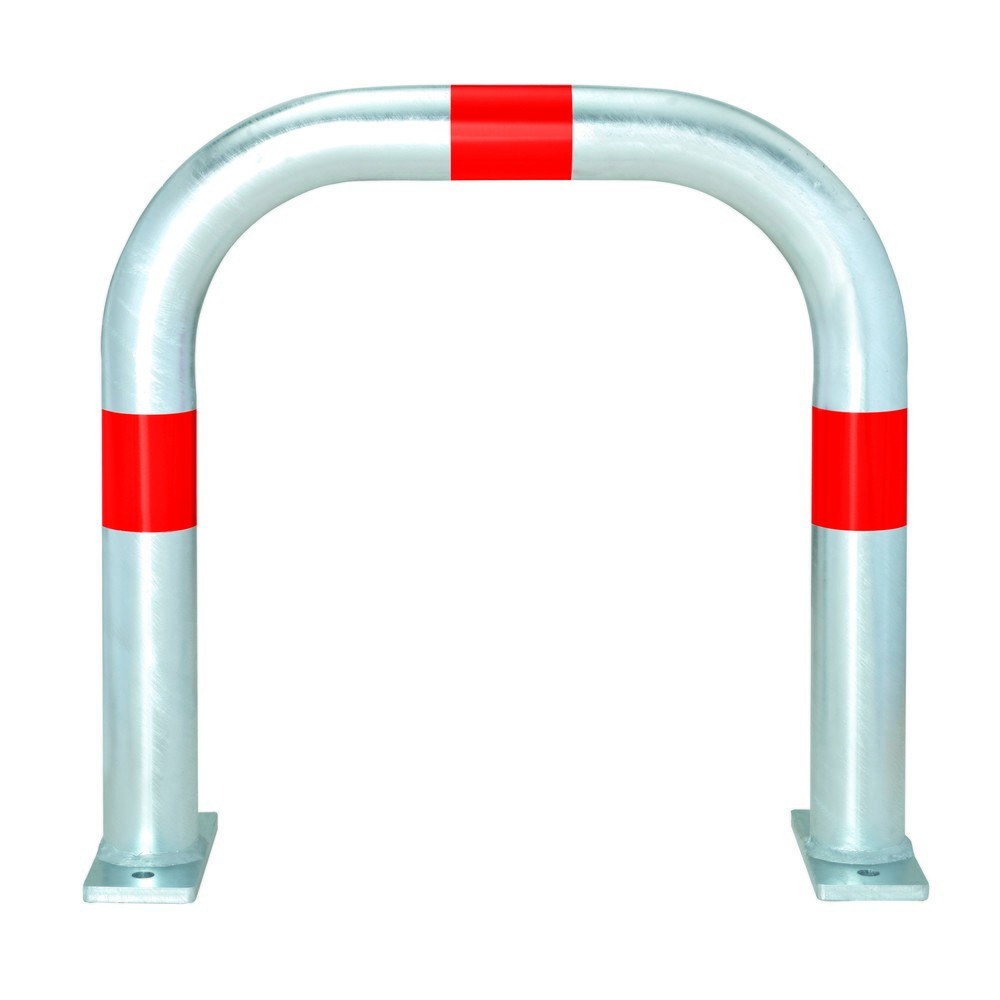 Número de imagen del producto 1: estribo de protección para estación de carga, diámetro 60 mm, ancho x alto 500 x 500 mm, para clavija, anillos reflectantes rojos
