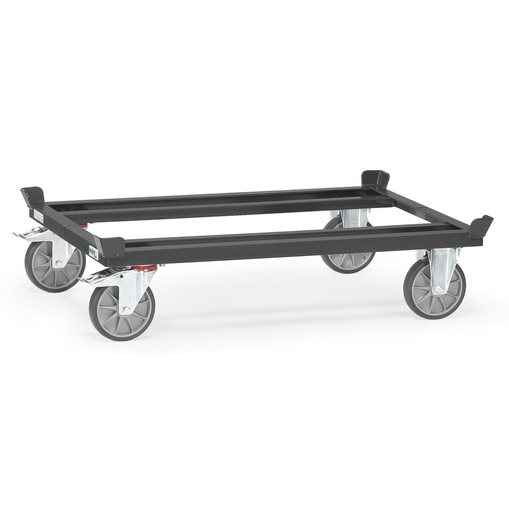 Imagen del producto: Bastidor fetra® con esquinas de encajado, CC 750 kg para palets 1.200 x 800 mm, bandajes de TPE, gris antracita