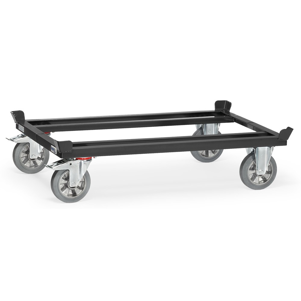 Imagen del producto: Bastidor fetra® con esquinas de encajado, CC 1.200 kg para palets 1.200 x 800 mm, bandajes de goma maciza elásticos, gris antracita