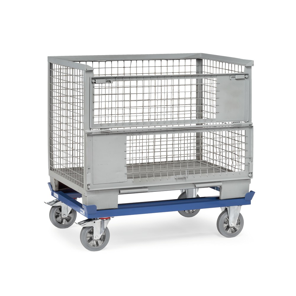 Número de imagen del producto 3: Bastidor fetra® con esquinas de encajado, CC 1.200 kg para palets 1.000 x 800 mm, bandajes de goma maciza elásticos