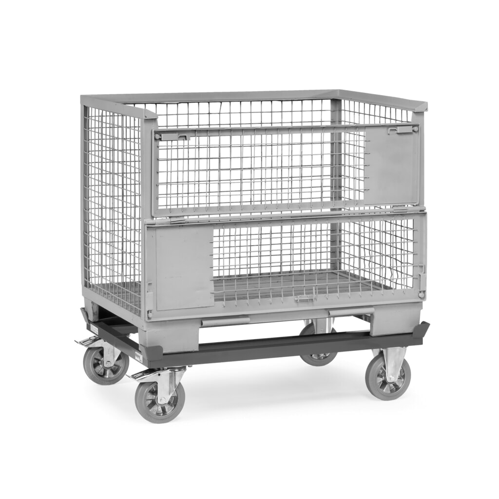 Número de imagen del producto 3: Bastidor fetra® con esquinas de encajado, CC 1.200 kg para palets 1.000 x 800 mm, bandajes de goma maciza elásticos