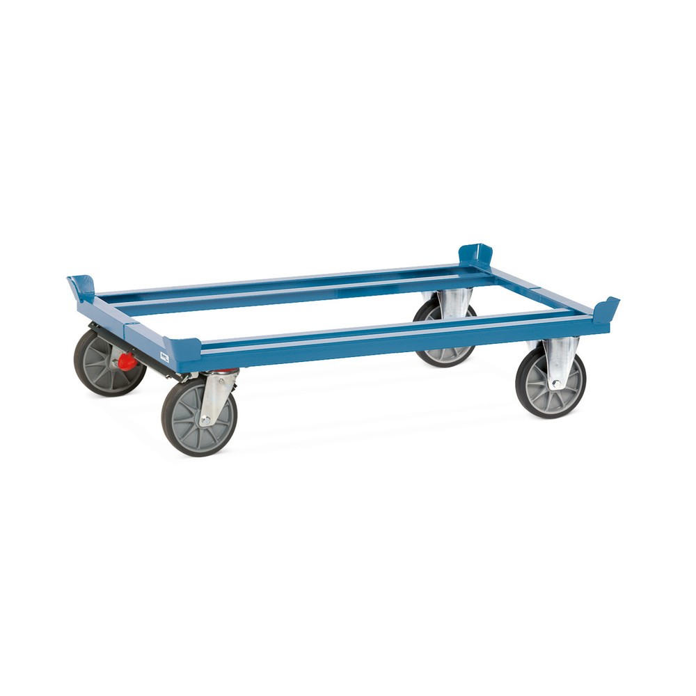 Imagen del producto: Bastidor fetra® con esquinas de encajado, CC 750 kg para palets 1.200 x 800 mm, bandajes de TPE, con freno central