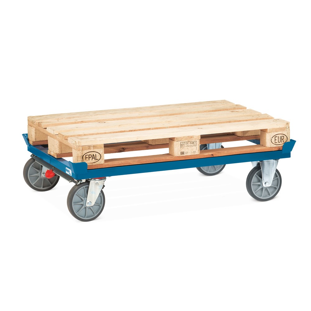 Número de imagen del producto 2: Bastidor fetra® con esquinas de encajado, CC 750 kg para palets 1.200 x 800 mm, bandajes de TPE, con freno central