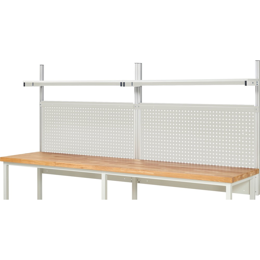 Número de imagen del producto 2: Estructura sistema RAU, H x A x F 1.130 x 3.000 x 350 mm, con 2 estantes, tablero con revestimiento de melamina y 2 guía de soporte, kit completo 01 para anchura de productos 3.000 mm