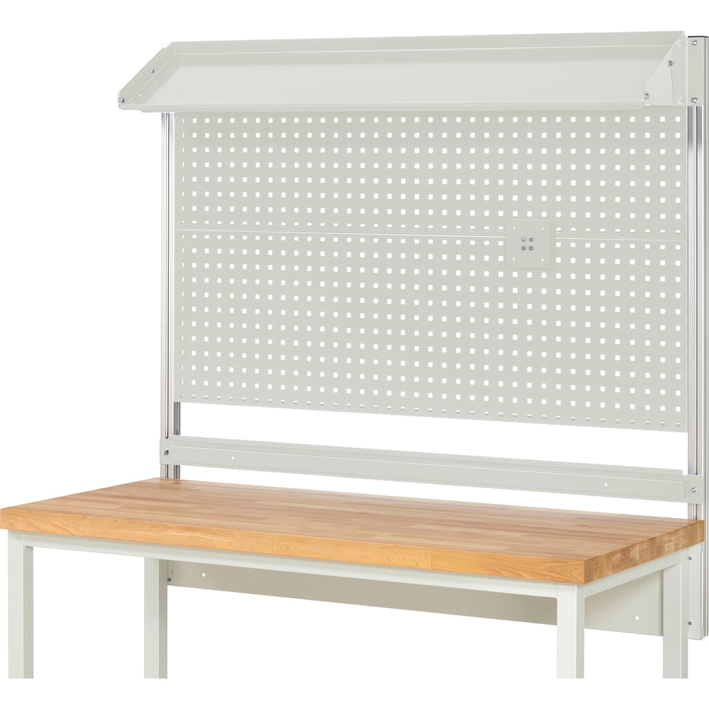 Estructura banco de trabajo RAU, H x A x F 1.130 x 1.500 x 350 mm, con 1 bandeja metálica inclinable, 1 guía de soporte y 1 soporte de pantalla plana, kit completo 02 para anchura de productos de 1.500 mm Número de imagen del producto 2: Estructura banco de trabajo RAU, H x A x F 1.130 x 1.500 x 350 mm, con 1 bandeja metálica inclinable, 1 guía de soporte y 1 soporte de pantalla plana, kit completo 02 para anchura de productos de 1.500 mm