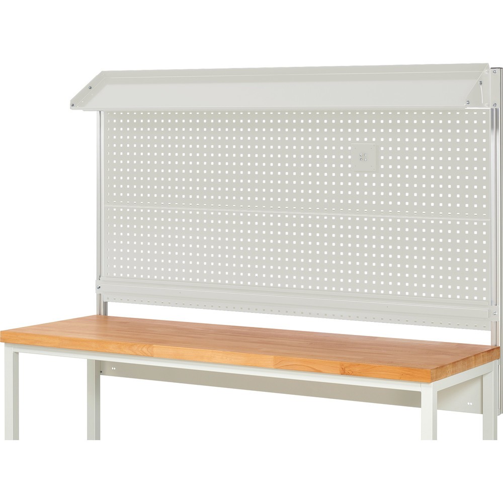 Número de imagen del producto 2: Estructura sistema RAU, H x A x F 1.130 x 2.000 x 350 mm, con 1 bandeja metálica inclinable, 1 guía de soporte y 1 soporte de pantalla plana, kit completo 02 para anchura de productos de 2.000 mm