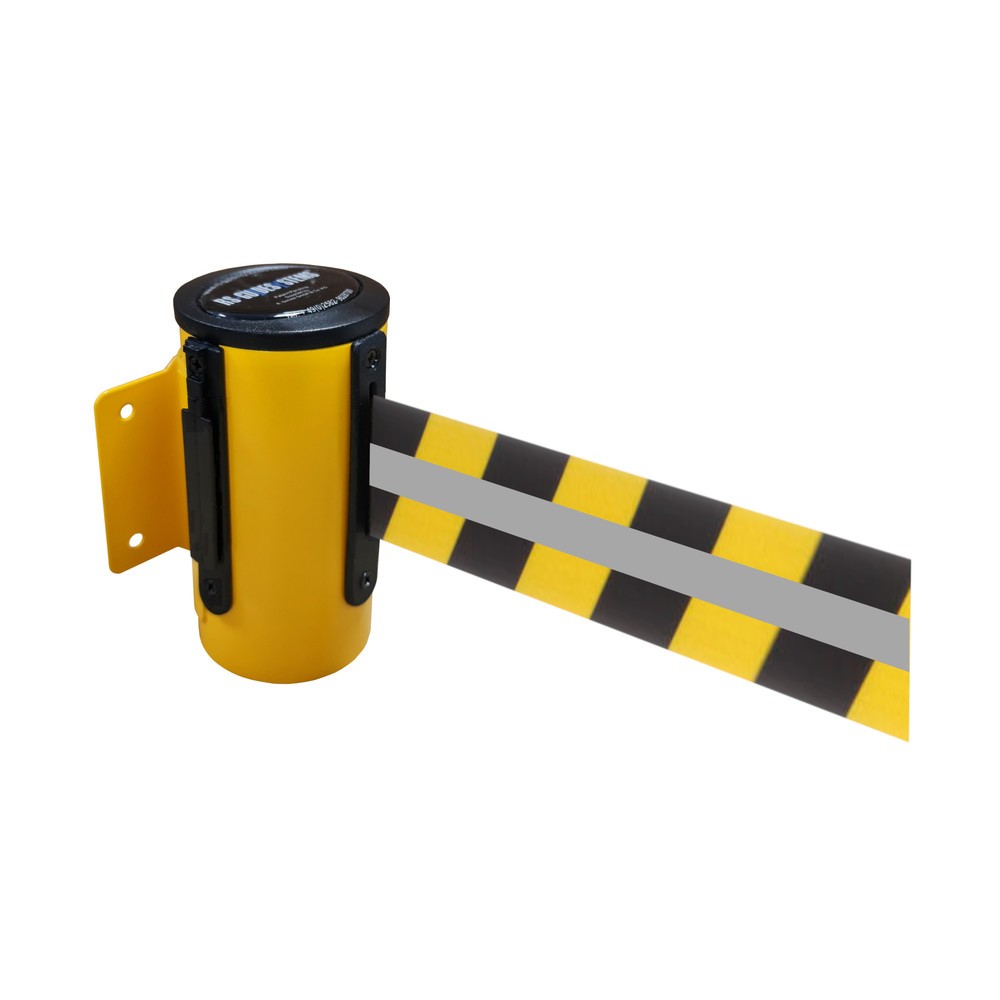 Número de imagen del producto 1: Estuche de cinta GLW 45-E REFLECTO, de RS-GUIDESYSTEMS®, longitud 2,3 m, anchura 50 mm, carcasa amarilla, cinta negra/amarilla