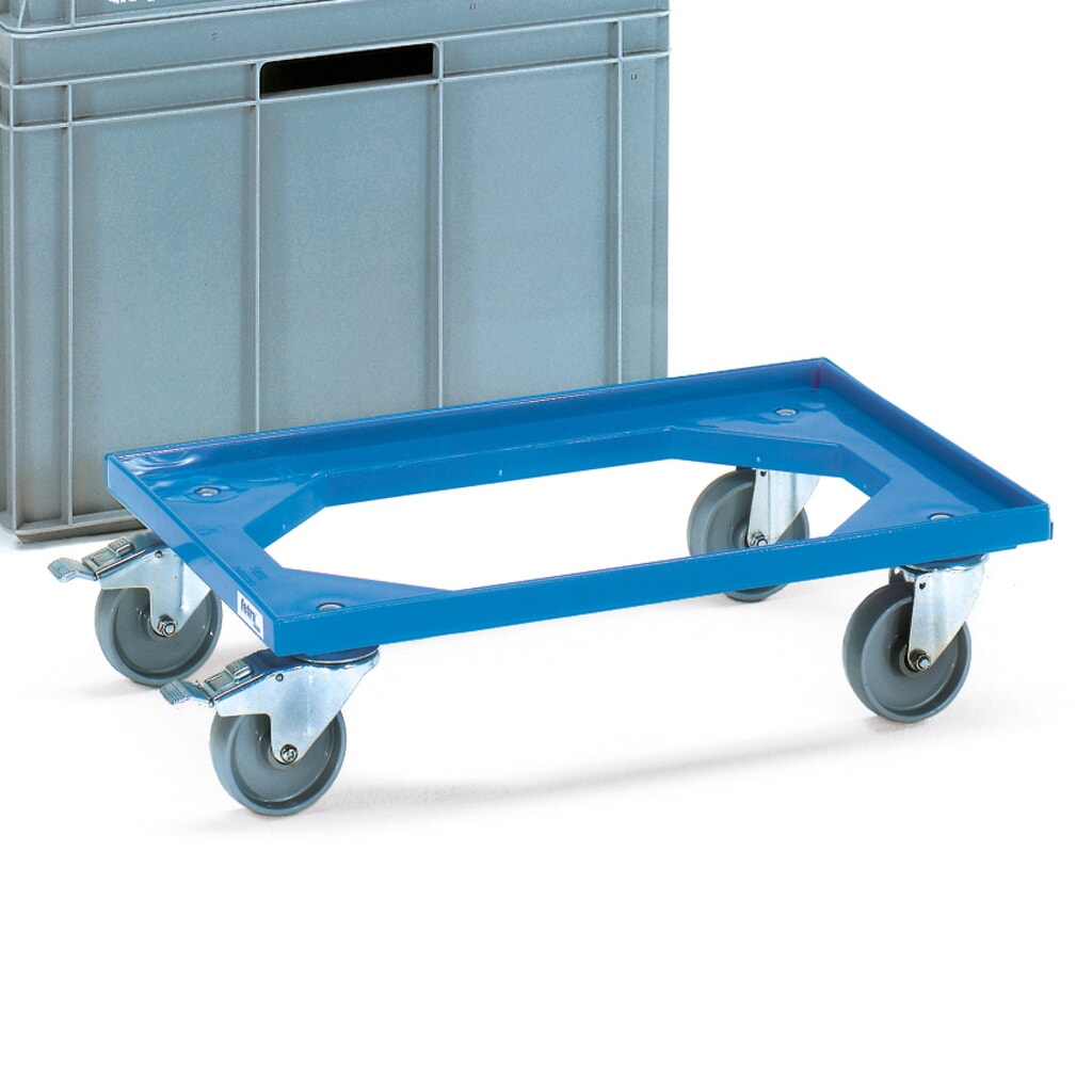 Rodillo Eurobox fetra® de plástico, capacidad de carga 250 kg, ancho An x F 610 x 410 mm Imagen del producto: Rodillo Eurobox fetra® de plástico, capacidad de carga 250 kg, ancho An x F 610 x 410 mm