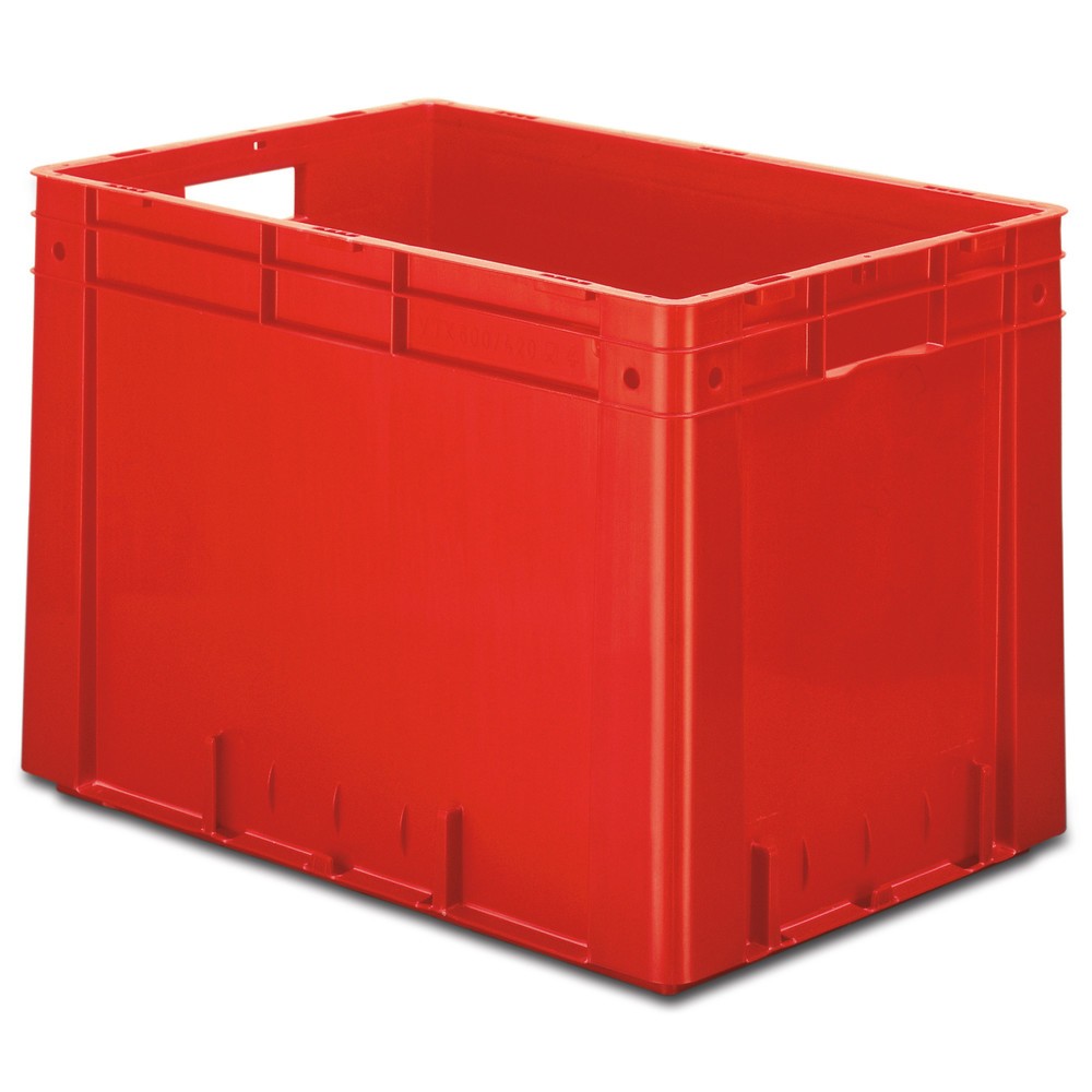 Imagen del producto: Eurocontenedor apilable para cargas pesadas, 80 litros, gris, empuñaduras