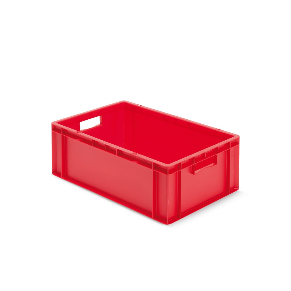 Número de imagen del producto 1: Eurocontenedor apilable, paredes + fondo cerrado, 40 litros, rojo, empuñaduras