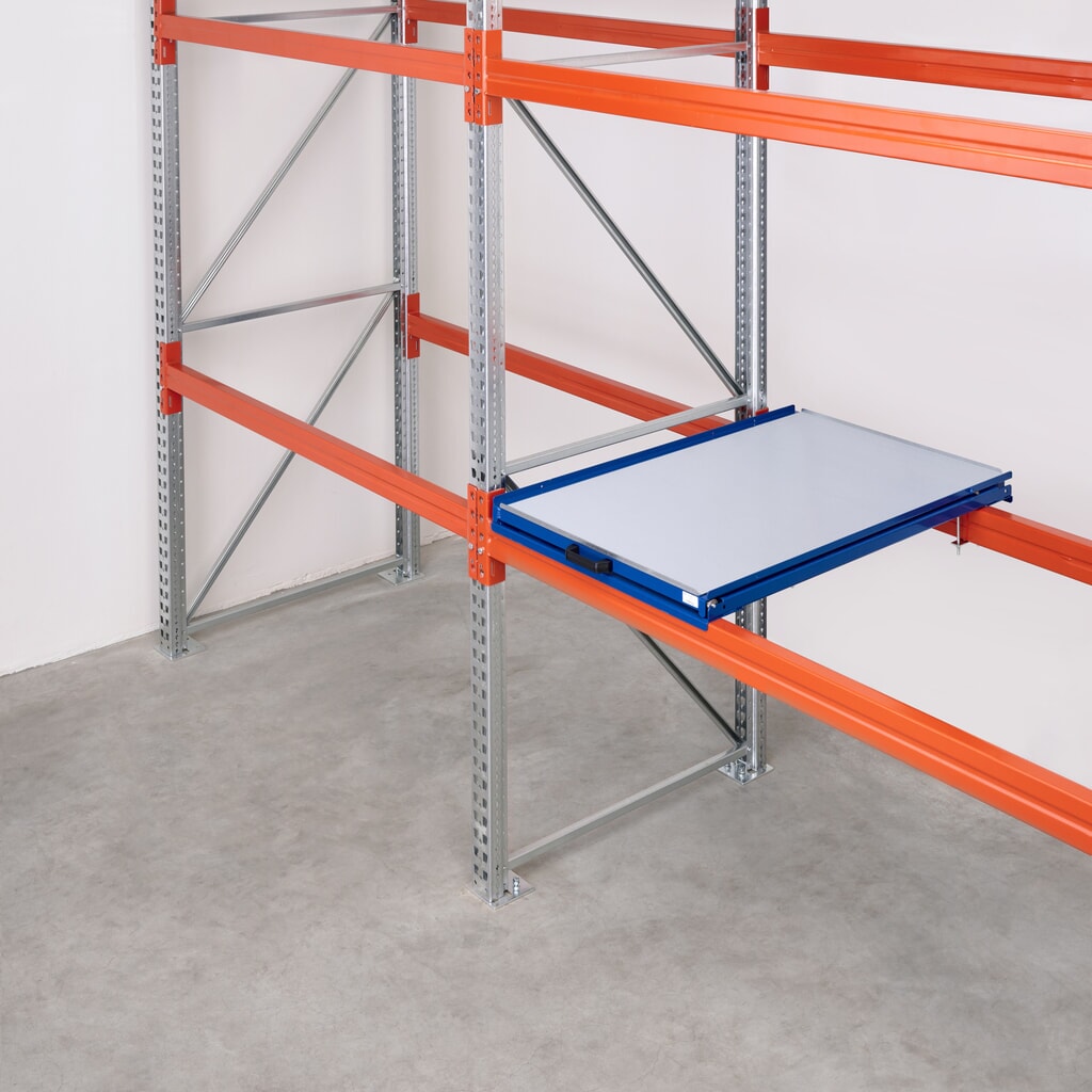 Extractor de palets con estante de acero, capacidad de carga 200 kg, profundidad de extracción 70 % Número de imagen del producto 2: Extractor de palets con estante de acero, capacidad de carga 200 kg, profundidad de extracción 70 %