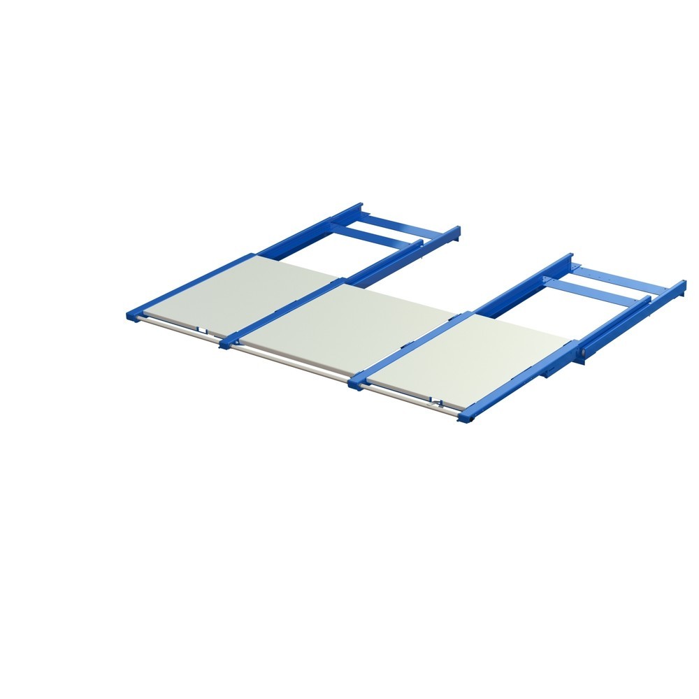 Imagen del producto: Extractor de palets XL, capacidad de carga 1.200 kg, profundidad de extracción 100 %, A x F 2.600 x 1.200 mm, con estante de acero