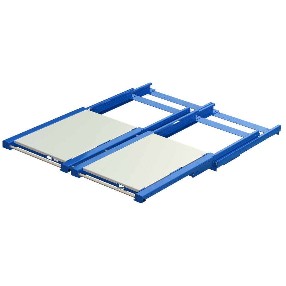 Número de imagen del producto 2: Extractor de palets XL, capacidad de carga 1.600 kg, profundidad de extracción 100 %, A x F 1.700 x 1.200 mm, con estante de acero