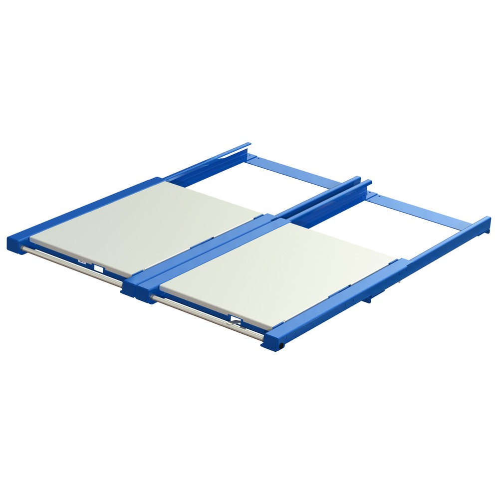 Número de imagen del producto 2: Extractor de palets XL, capacidad de carga 1.600 kg, profundidad de extracción 70 %, A x F 1.700 x 1.200 mm, con estante de acero