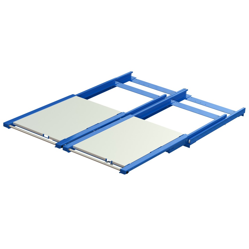 Número de imagen del producto 2: Extractor de palets XL, capacidad de carga 1.200 kg, profundidad de extracción 100 %, A x F 1.700 x 1.200 mm, incluye estante de acero