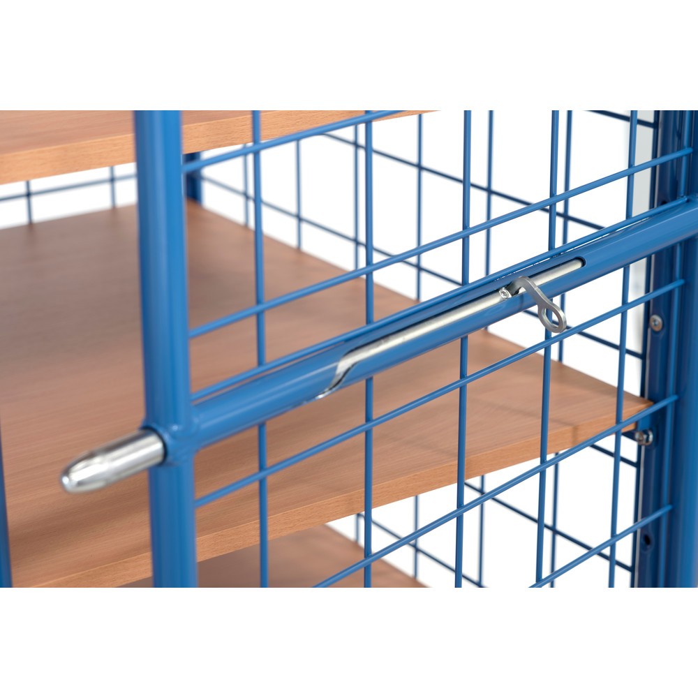 Número de imagen del producto 5: fetra® carro armario, capacidad de carga 600 kg, paredes de malla, con puerta doble de dos hojas, 5 niveles de 1200 x 800 mm
